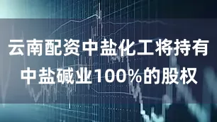 云南配资中盐化工将持有中盐碱业100%的股权